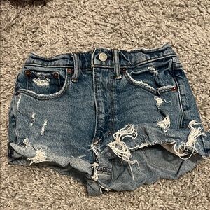 Abercrombie & Fitch Blue Distressed Jean Shorts